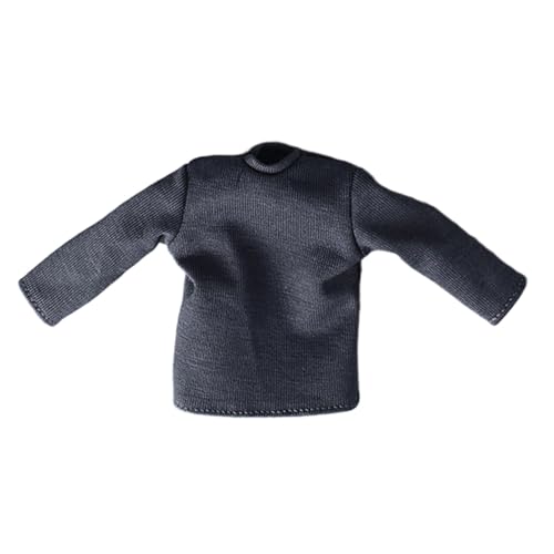 Sharplace 1/12 Langarmhemden im Maßstab, Miniatur-T-Shirts, lässiges Outfit, Kostüm für 6 Zoll männliche Actionfiguren, Körperzubehör, Kleidung, Grau von Sharplace