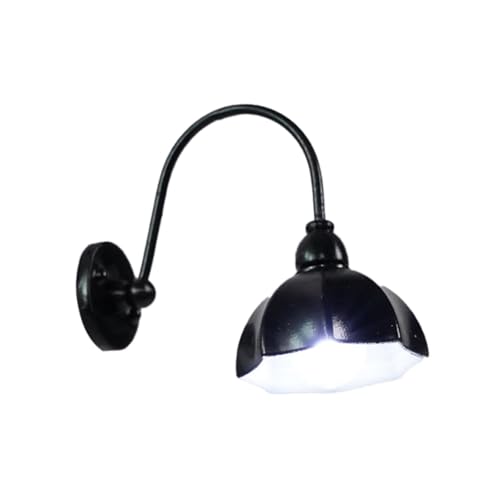 Sharplace 1/12 Puppenhaus Miniatur leuchten LED Lampe Lebensszene Puppenhaus Zubehör Simulation Modell für Wohnzimmer Flur, Schwarz von Sharplace