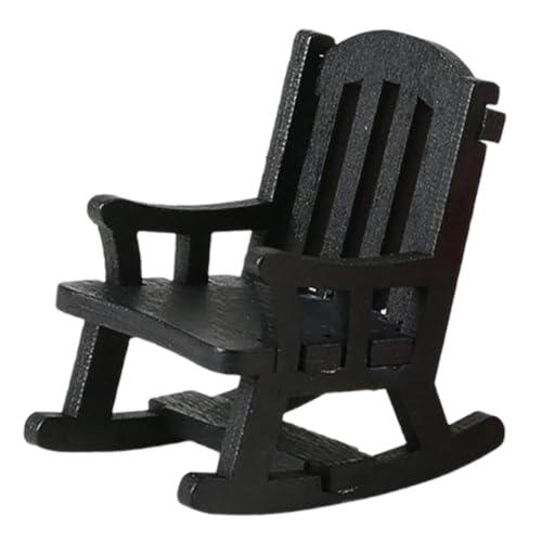 Sharplace 1/12 Schaukelstuhlmodell, Mini-Stuhlmodell mit hoher Rückenlehne, Basteln, realistisch simulierte Miniaturmöbel für DIY-Projekte, Dekoration, Schwarz Sharplace 1/12 Schaukelstuhlmodell, Mini-Stuhlmodell mit hoher Rückenlehne, Basteln, realistisch simulierte Miniaturmöbel für DIY-Projekte, Dekoration, Schwarz von Sharplace