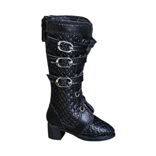 Sharplace 1/4 BJD Doll Schuhe High Heeled Female schwarz 18 Zoll mit Schnürung und Riemen 1/4 Sakle Stylish spitzer PU -Lederstiefel von Sharplace