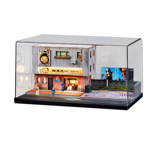 Sharplace 1/64 Fahrzeugmodell-Vitrine, Druckguss-Räder, Vitrine, Diorama mit LED, DIY, staubdichte Abdeckung für Automodell, Ornament- Sharplace 1/64 Fahrzeugmodell-Vitrine, Druckguss-Räder, Vitrine, Diorama mit LED, DIY, staubdichte Abdeckung für Automodell, Ornament- von Sharplace