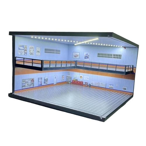Sharplace 1/64 Parkplatz Szene Parkhaus mit Licht Doppel Schicht Ausstellung Dekorative Organizer Landschaft LED Vitrine, Style B von Sharplace