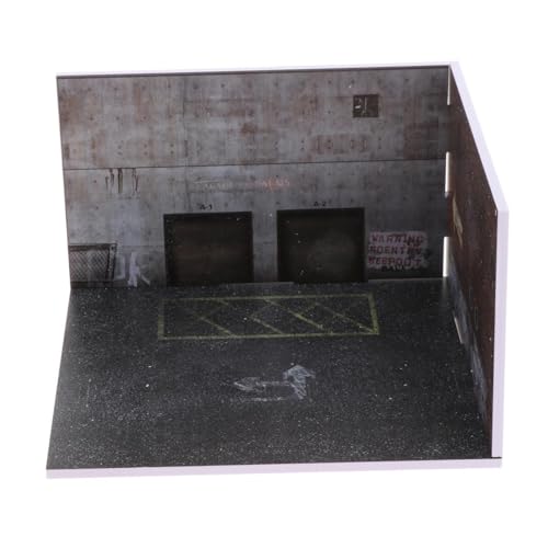 Sharplace 1/64 Parkplatzszene Druckgussauto-Display Miniatur-Hintergrundfiguren Foto-Requisiten-Layout Mini-Fahrzeuggarage Fahrzeugszene Spielzeug von Sharplace