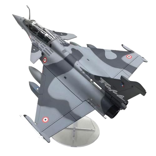Sharplace 1/72 Rafale B Kampfflugzeug-Modellmodell, Modellsammlungen, Druckguss-Flugzeugspielzeug mit Ausstellungsständer für Regal-é-Bar-Dekorationen, Grau von Sharplace