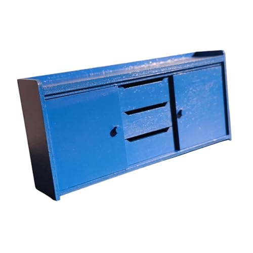 Sharplace 1:12 Dollhouse Holzschrank Dekoration Ausstellung Schrank Simulation Möbel Miniatur Küchenschrank für Modellspielzeugverzierung, Blau von Sharplace