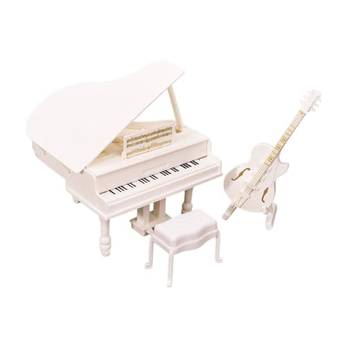 Sharplace 1:12 Dollhouse Miniatur Klaviergitarre Mini Möbellebenszene tun Game Home Decor Simulationsmodell für Wohnzimmer Home, Weiß von Sharplace