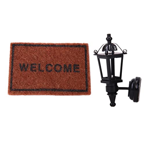 Sharplace 1:12 Puppenhaus Mini Brauner Boden Teppich Vorleger + LED Wandleuchte für Puppenstube Zubehör Dekoration Sharplace 1:12 Puppenhaus Mini Brauner Boden Teppich Vorleger + LED Wandleuchte für Puppenstube Zubehör Dekoration von Sharplace