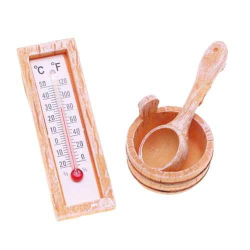 Sharplace 1:12 Puppenhaus Saunafass Puppenzubehör Handgemalte Dekoration Mini Simulation Thermometer für Puppenhaus Miniatur Szene Sharplace 1:12 Puppenhaus Saunafass Puppenzubehör Handgemalte Dekoration Mini Simulation Thermometer für Puppenhaus Miniatur Szene von Sharplace