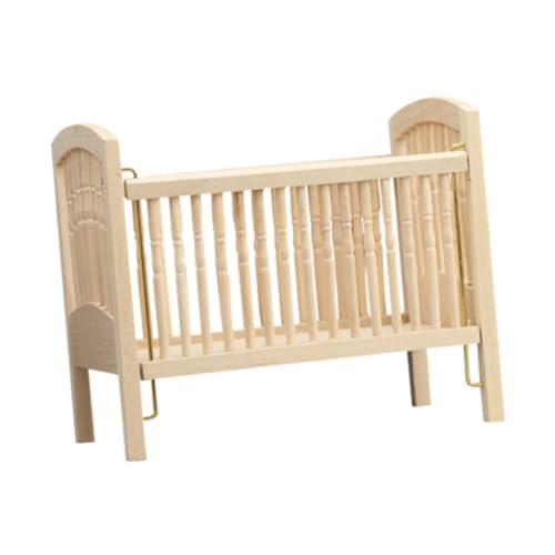 Sharplace 1:12 Skala Holzbabypuppe Crib Interaktives stilvolles Puppenhaus Miniatur -Holzbett Babypuppen -Cradle -Bett für Party -Accessoire Sharplace 1:12 Skala Holzbabypuppe Crib Interaktives stilvolles Puppenhaus Miniatur -Holzbett Babypuppen -Cradle -Bett für Party -Accessoire von Sharplace