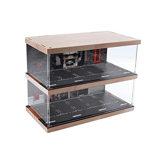 Sharplace 1:64 Parkplatz-Vitrine Sammlerstücke Acryl Staubdichter Behälter Schutzsammlung Diorama, Doppeldeck von Sharplace