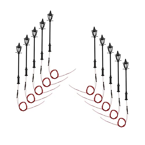 Sharplace 10 x Beleuchtung Modellbau, 1:100 Modellbau Beleuchtung, Strassenlaternen Modellbau H0, Modellbau Led Lampen, Mini Garten Dekoration Set - Warmer LED-Einzelkopf von Sharplace