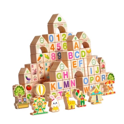 Sharplace 100 Stück Holzstapelbausteine, Früherziehungsspielzeug, DIY-Lernblöcke in Buchstaben- und Zahlenform für Jungen und Mädchen im Vorschulalter, Fassverpackung Sharplace 100 Stück Holzstapelbausteine, Früherziehungsspielzeug, DIY-Lernblöcke in Buchstaben- und Zahlenform für Jungen und Mädchen im Vorschulalter, Fassverpackung von Sharplace