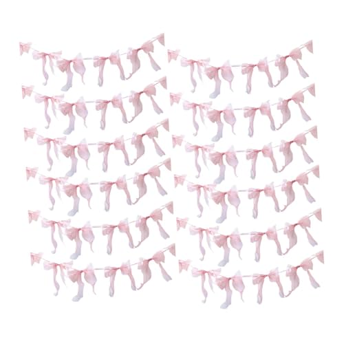 Sharplace 12 Pcs Hängende Schleife Girlande Party Dekorationen für Frauen Mädchen Geburtstag, Rosa Netz von Sharplace