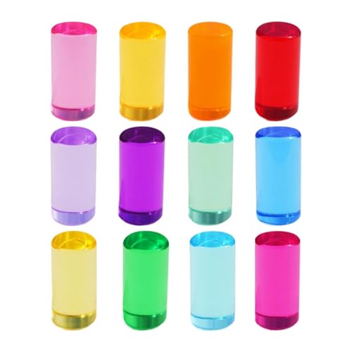 Sharplace 12-teiliges Regenbogen-Baustein-Set für, Stapelspielzeug, Feinmotorik, Kleinkinder, Glatte Geburtstagsgeschenke, Lernspielzeug, Durchmesser 5 cm von Sharplace