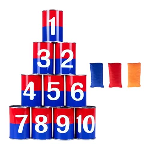 Sharplace 13-teiliges Sitzsack-Wurfspiel für Karnevalspartys, Knockdown-Dosen für und Erwachsene, lustiges, Robustes Karnevalsspiel für Partys, Ostern, von Sharplace