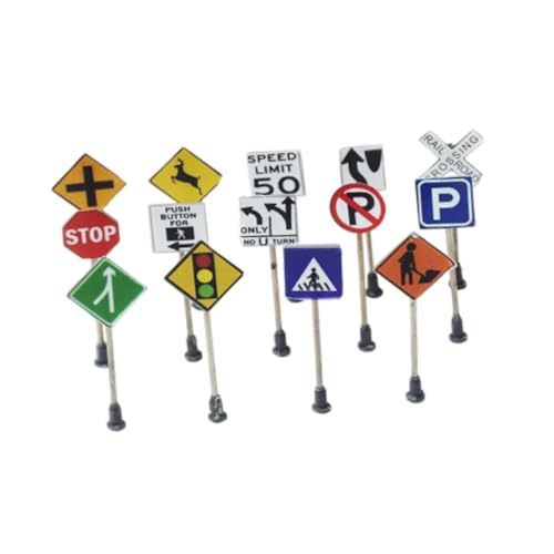 Sharplace 14-teiliges Mini-Verkehrszeichen-Spielzeug für Jungen und Mädchen, Straßenschilder, handgefertigte Miniatur-Spielset-Modelle für Mikrolandschaften, Sharplace 14-teiliges Mini-Verkehrszeichen-Spielzeug für Jungen und Mädchen, Straßenschilder, handgefertigte Miniatur-Spielset-Modelle für Mikrolandschaften, von Sharplace
