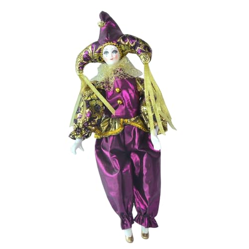 Sharplace 17,72'' Porzellan Clown Puppenfigur mit Kostüm, Schreibtischdekor Clown Figur Puppe für Festival Sharplace 17,72'' Porzellan Clown Puppenfigur mit Kostüm, Schreibtischdekor Clown Figur Puppe für Festival von Sharplace