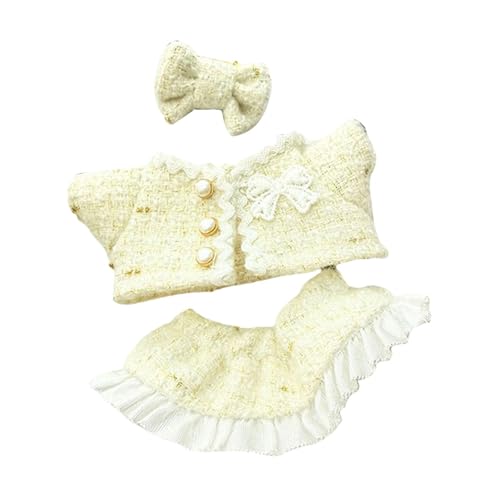 Sharplace 17 cm Modepuppen-Kleidungsset, Puppenzubehör, ausgestopftes Plüschtier, Ankleideset, leicht zu tragendes Outfits-Set für 17 cm große Anhängerpuppe, Weiß von Sharplace