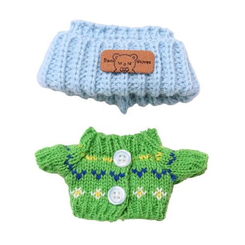 Sharplace 17 cm Plüschpuppenpullover und -Hut, Puppenzubehör, Kostüm, ausgefallene Verkleidung für Ihre Puppen, schöne, Trendige Oberteile, Geschenk für kleine, Grün Und Blau Sharplace 17 cm Plüschpuppenpullover und -Hut, Puppenzubehör, Kostüm, ausgefallene Verkleidung für Ihre Puppen, schöne, Trendige Oberteile, Geschenk für kleine, Grün Und Blau von Sharplace