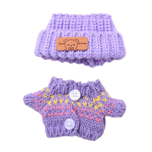 Sharplace 17 cm Plüschpuppenpullover und -Hut, Puppenzubehör, Kostüm, ausgefallene Verkleidung für Ihre Puppen, schöne, Trendige Oberteile, Geschenk für kleine, Lila Sharplace 17 cm Plüschpuppenpullover und -Hut, Puppenzubehör, Kostüm, ausgefallene Verkleidung für Ihre Puppen, schöne, Trendige Oberteile, Geschenk für kleine, Lila von Sharplace