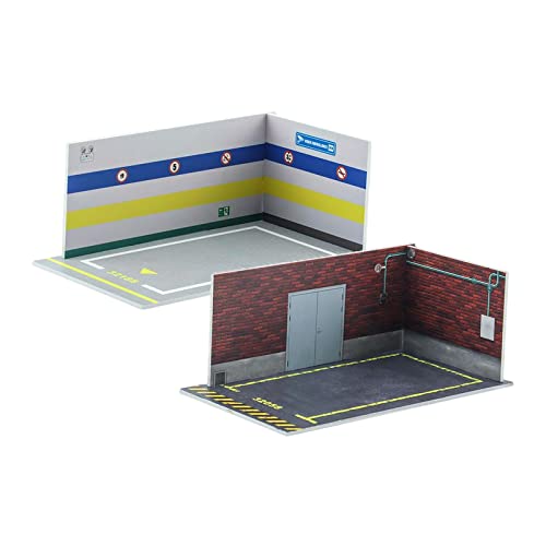 Sharplace 2 Stück 1:32 Modellauto Parkplatz Diecast Garage für Fahrzeugspielzeug Diorama Layout, 03x57x23 Zoll, Stil G von Sharplace