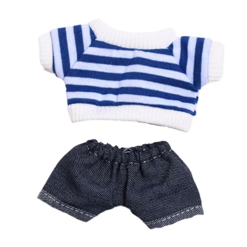 Sharplace 2 Stück Mini-Puppenkleidung für 6 Zoll, DIY-Puppenspielzeug, Jeans, Kurze Anzieh-T-Shirts, süße Puppenkleidung, Anzug, Puppenkleidung für, Blauer Streifen Sharplace 2 Stück Mini-Puppenkleidung für 6 Zoll, DIY-Puppenspielzeug, Jeans, Kurze Anzieh-T-Shirts, süße Puppenkleidung, Anzug, Puppenkleidung für, Blauer Streifen von Sharplace
