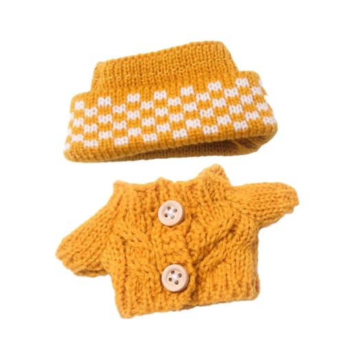 Sharplace 2 Stück Plüsch-Puppenpullover und -Mütze, Outfit, Foto-Requisiten, süßes dekoratives Kostüm, Mädchen-Puppenkleidung, für 15–17 cm große Puppen, Gelb Sharplace 2 Stück Plüsch-Puppenpullover und -Mütze, Outfit, Foto-Requisiten, süßes dekoratives Kostüm, Mädchen-Puppenkleidung, für 15–17 cm große Puppen, Gelb von Sharplace