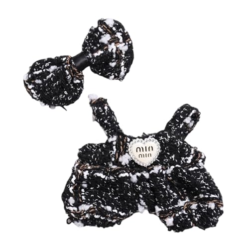 Sharplace 2-teiliges Mini-Plüsch-Puppenkleidungsset, Mädchenpuppen-Outfits, Ornament, modischer Anziehanzug für 5,91 Zoll oder 6,69 Zoll große Puppen, Schwarz Sharplace 2-teiliges Mini-Plüsch-Puppenkleidungsset, Mädchenpuppen-Outfits, Ornament, modischer Anziehanzug für 5,91 Zoll oder 6,69 Zoll große Puppen, Schwarz von Sharplace