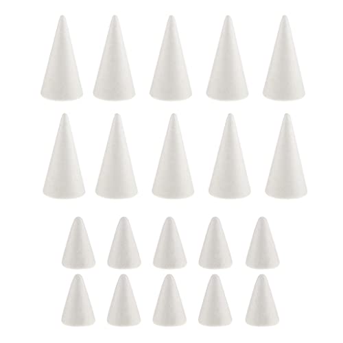 Sharplace 20 Stück Styropor Kegel, Kegelförmige Styroporkegel zum Basteln Weihnachten Party Deko, 10 Stück 10 cm Weißer Styroporkegel + 10 Stück 7 cm Kleine Styroporkegel von Sharplace