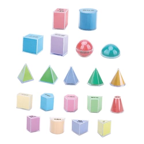 Sharplace 20-teiliges 3D-Formen-Set mit geometrischen Körpern und geometrischen Blöcken, Mathematik-Lehrerbedarf, Kreativität, Bildung für den Kindergarten und Sharplace 20-teiliges 3D-Formen-Set mit geometrischen Körpern und geometrischen Blöcken, Mathematik-Lehrerbedarf, Kreativität, Bildung für den Kindergarten und von Sharplace