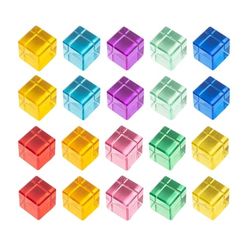 Sharplace 20x Acryl-EDELSTEIN-Stapelblöcke, hohe Transparenz, glattes sensorisches Training, pädagogisches Regenbogen-Stapelspiel für, Würfel von Sharplace