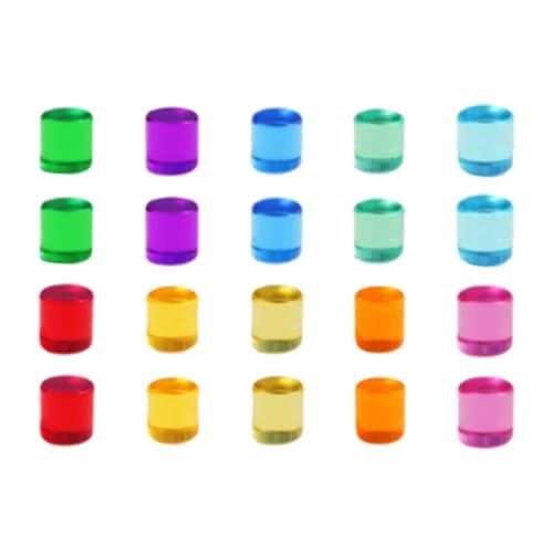 Sharplace 20x Acryl-EDELSTEIN-Stapelblöcke, hohe Transparenz, glattes sensorisches Training, pädagogisches Regenbogen-Stapelspiel für, Zylinder von Sharplace