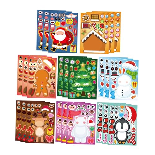 Sharplace 24 Bögen Weihnachtsaufkleber, Gestalten Sie Ihre eigene Figur, dekorative, Weihnachten, Gesichter basteln, Aufkleber Sharplace 24 Bögen Weihnachtsaufkleber, Gestalten Sie Ihre eigene Figur, dekorative, Weihnachten, Gesichter basteln, Aufkleber von Sharplace