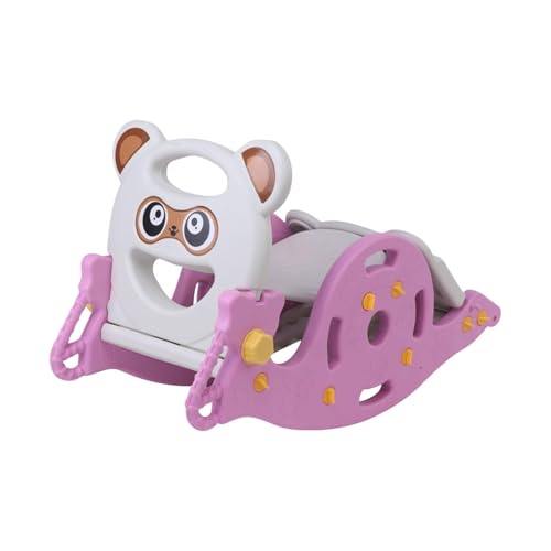 Sharplace 3-in-1-Babyrutsche, Schaukelspielzeug, Kinderrutsche, lehrreich, für im Alter von 1–6 Jahren, Robustes Geschenk, Schaukelpferd, Faltbarer, Rosa von Sharplace