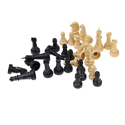 Sharplace 32 Stück Holz Schachfiguren Schauchspiel Schachfigurenset Tragbare Holz Internationale Schachfiguren für Unterhaltung Brettspiel Schachspiel Turnier Schachfiguren, ohne Brett von Sharplace