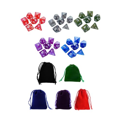 Sharplace 35 Stück Polyedrische Würfel, mehrseitige Würfel Spielwürfel, mit Samtbeutel, Acryl-Gaming-Würfel für DND/RPG/MTG Brettspiel Kartenspiel Sharplace 35 Stück Polyedrische Würfel, mehrseitige Würfel Spielwürfel, mit Samtbeutel, Acryl-Gaming-Würfel für DND/RPG/MTG Brettspiel Kartenspiel von Sharplace