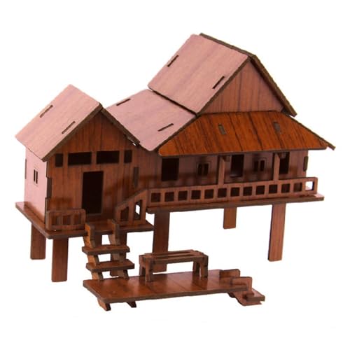 Sharplace 3D-Puzzle, Holzhaus, Holzhaus, Gebäude, Konstruktion, Spielzeug, Geburtstagsgeschenk, Heimdekoration für Erwachsene, Kinder, Dekoration, Thailändischer Stil von Sharplace