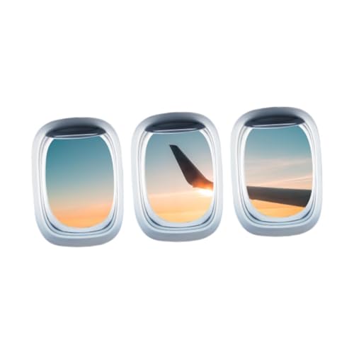 Sharplace 3X Flugzeugflügel-Aufkleber, Wandaufkleber, Party, Innenbereich, Kunstfenster, Wandaufkleber, PVC-Tapete für Zuhause, Badezimmer, Esszimmer, Flugzeugflügel von Sharplace