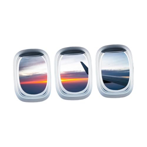 Sharplace 3X Flugzeugflügel-Aufkleber, Wandaufkleber, Party, Innenbereich, Kunstfenster, Wandaufkleber, PVC-Tapete für Zuhause, Badezimmer, Esszimmer, Tagesanbruch von Sharplace