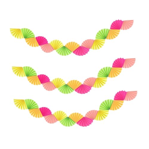 Sharplace 3X Papier Fans Girlande Decke Hängende Dekoration Ornament Hintergrund für Party Supplies Feier Karneval Geburtstag Hochzeit, Fluoreszierend von Sharplace