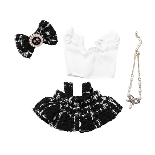 Sharplace 4-teiliges Mini-Plüsch-Puppenkleidungsset, Kostüme, Kleidung, Anzug, Puppenkleid, Outfits für 5,91 Zoll oder 6,69 Zoll große Anhängerpuppen, Schwarz Sharplace 4-teiliges Mini-Plüsch-Puppenkleidungsset, Kostüme, Kleidung, Anzug, Puppenkleid, Outfits für 5,91 Zoll oder 6,69 Zoll große Anhängerpuppen, Schwarz von Sharplace
