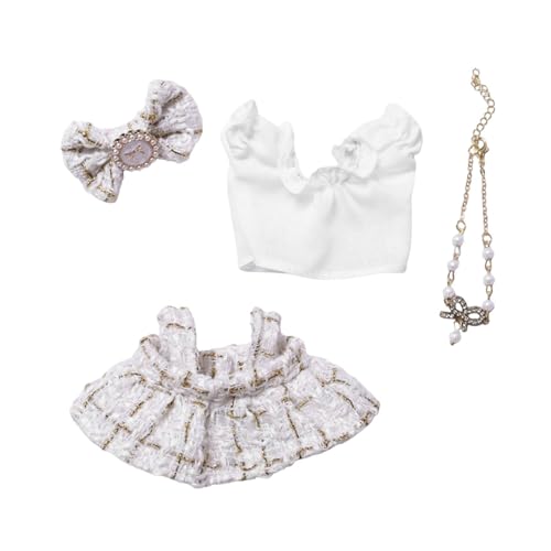 Sharplace 4-teiliges Mini-Plüsch-Puppenkleidungsset, Kostüme, Kleidung, Anzug, Puppenkleid, Outfits für 5,91 Zoll oder 6,69 Zoll große Anhängerpuppen, Weißgold Sharplace 4-teiliges Mini-Plüsch-Puppenkleidungsset, Kostüme, Kleidung, Anzug, Puppenkleid, Outfits für 5,91 Zoll oder 6,69 Zoll große Anhängerpuppen, Weißgold von Sharplace