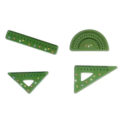 Sharplace 4-teiliges Miniatur Lineal Set für Puppenhaus und Puppen Dekoration, Grün von Sharplace