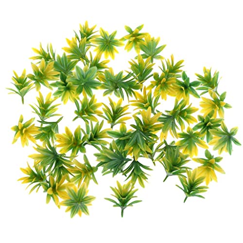 Sharplace 50Pcs Miniatur Orchideen Blumen Modell Architektur Landschaft Layout - Gelb von Sharplace