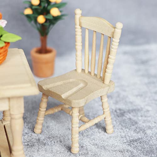Sharplace 5er Set Miniatur Esszimmerstühle für Puppenhaus im Maßstab 1:12 - Holzmöbelzubehör, Holz, 2 STK von Sharplace
