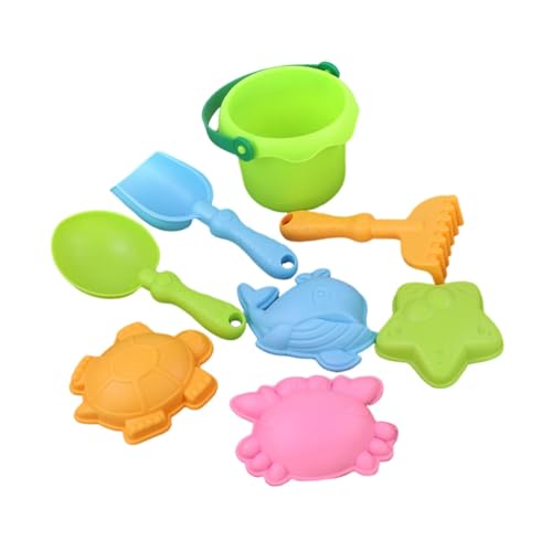 Sharplace 8-teiliges Strandspielzeug-Set, Sandwerkzeuge, Eimer, und Rechen, Sandspielzeug-Set für Spielplatzaktivitäten, Jungen und Mädchen, Reiseparty, GrÜn von Sharplace