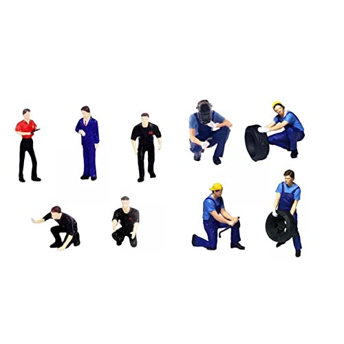Sharplace 9 Stück 1:64 Handwerker Figur Szene Zug Eisenbahn Dioramen Mikrolandschaft - Set mit 9 Miniatur-Handwerkerfiguren für Modellszenen und Sharplace 9 Stück 1:64 Handwerker Figur Szene Zug Eisenbahn Dioramen Mikrolandschaft - Set mit 9 Miniatur-Handwerkerfiguren für Modellszenen und von Sharplace