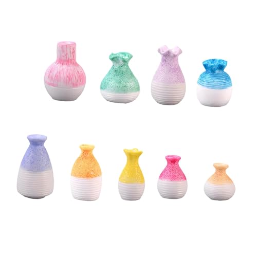 Sharplace 9 Stück Miniaturvase, Puppenhauszubehör, Kunstwerk, DIY-Mikrolandschaft, realistische DIY-Einrichtung, Blumenarrangement-Behälter Sharplace 9 Stück Miniaturvase, Puppenhauszubehör, Kunstwerk, DIY-Mikrolandschaft, realistische DIY-Einrichtung, Blumenarrangement-Behälter von Sharplace