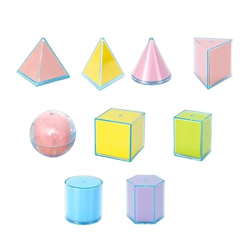 Sharplace 9-teiliges 3D-Geometrische Körper, die Sich zusammenfalten, Geometrische Formen, Lernspielzeug, Frühmathematisches Manipulativ für im von Sharplace