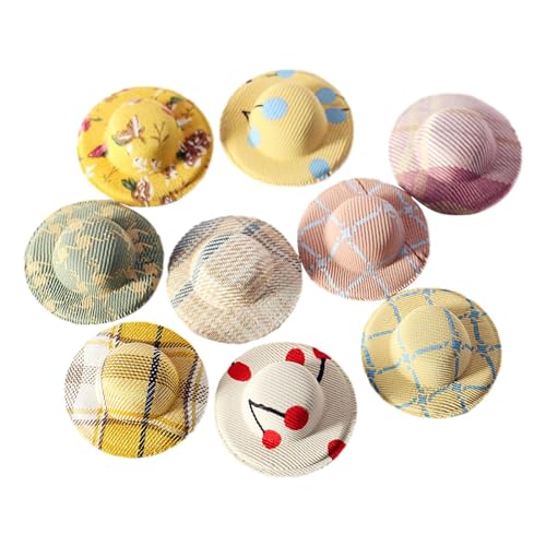 Sharplace 9Pcs 1:12 1:6 Puppenhaus Hüte Pretend Spielen Szene Simulation Modell Puppe Zubehör Dekoration für Dame Schlafzimmer Dekor von Sharplace